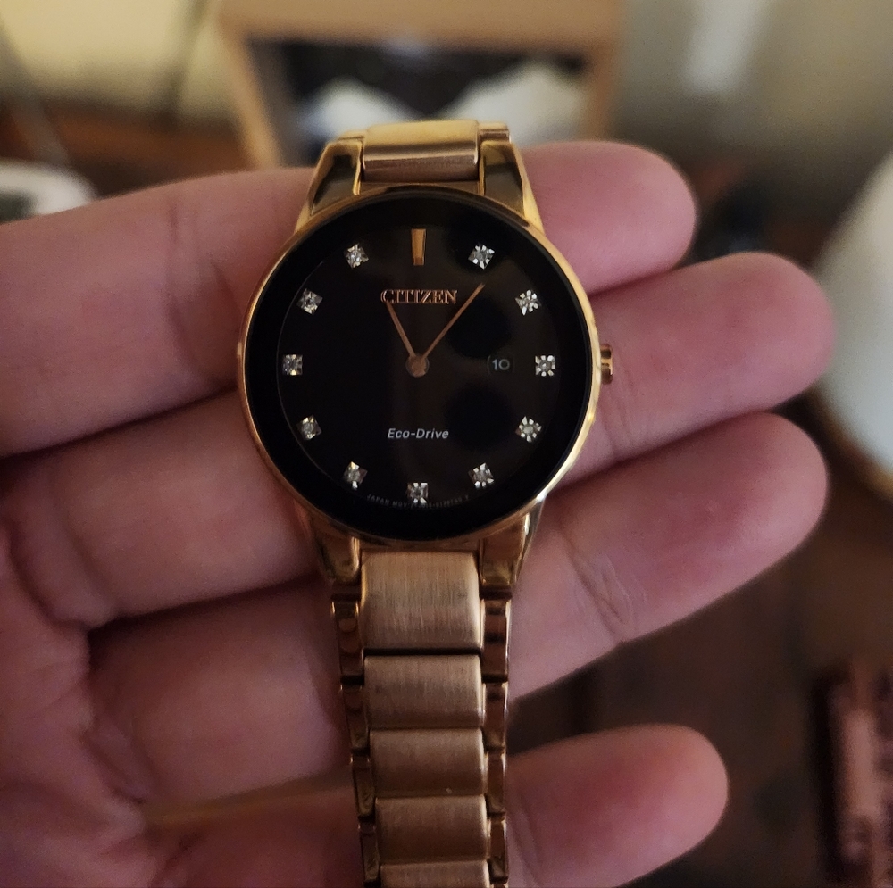 Citizen Rose Gold Watch with Black Dial